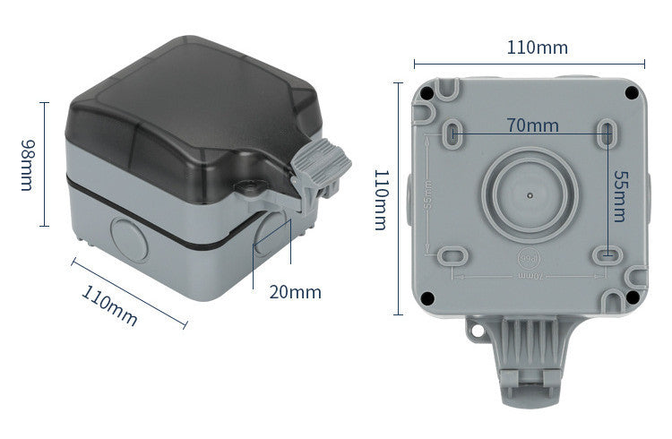 Outdoor Waterproof Switch Box Three-hole